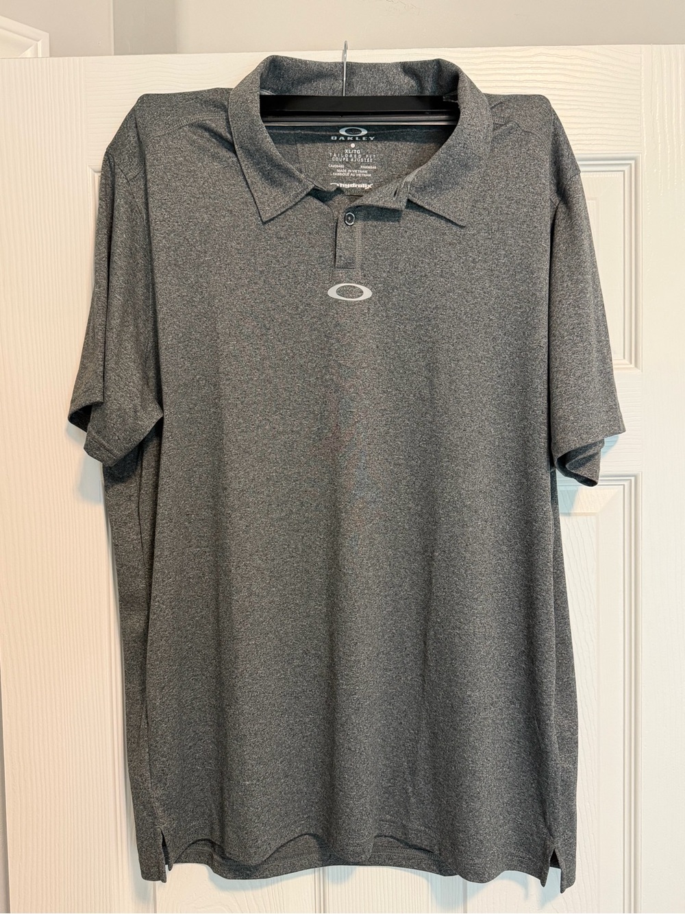 Oakley Men’s Heather Charcoal Polo — Dark Gray Performance Shirt